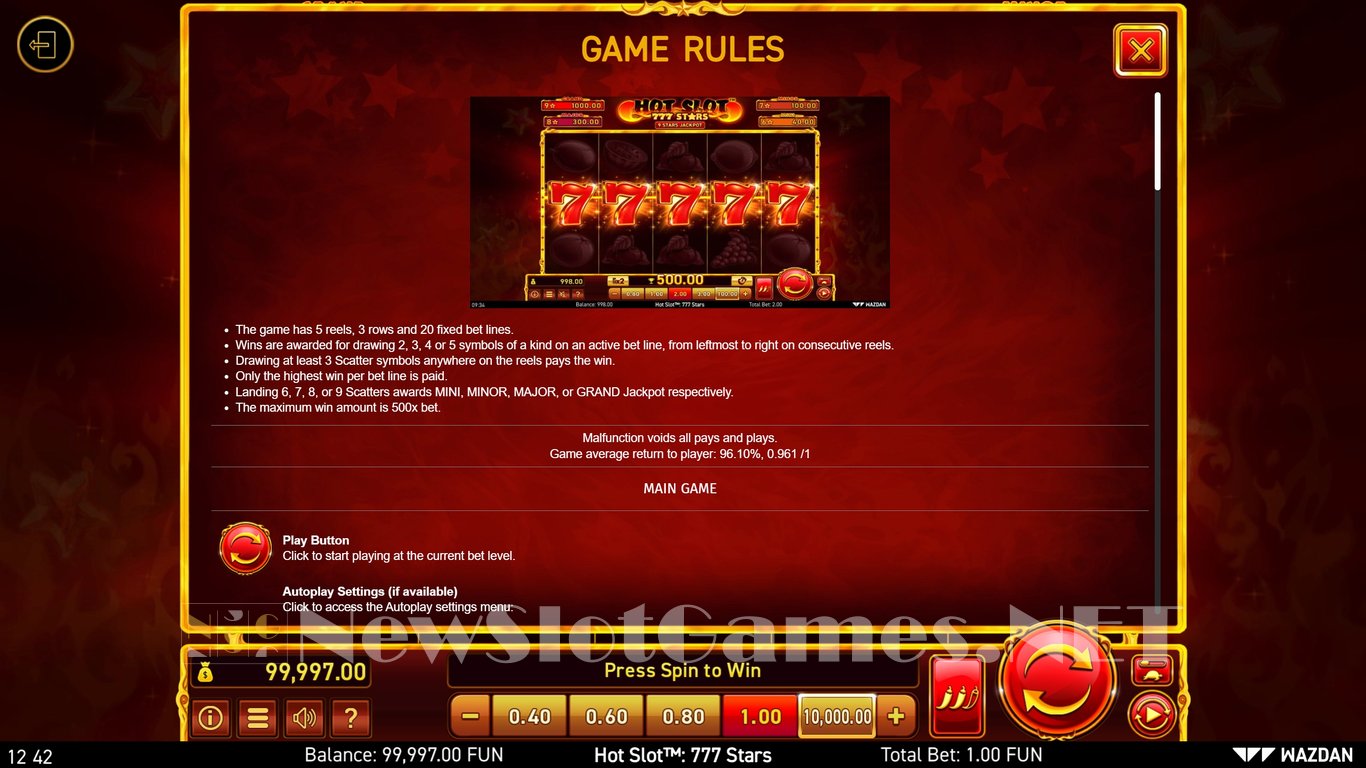 Hot Slot™ 777 Stars Slot Slot Image in Demo - pic. 4