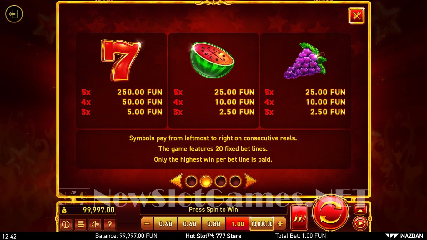 Hot Slot™ 777 Stars Slot Slot Image in Demo - pic. 6