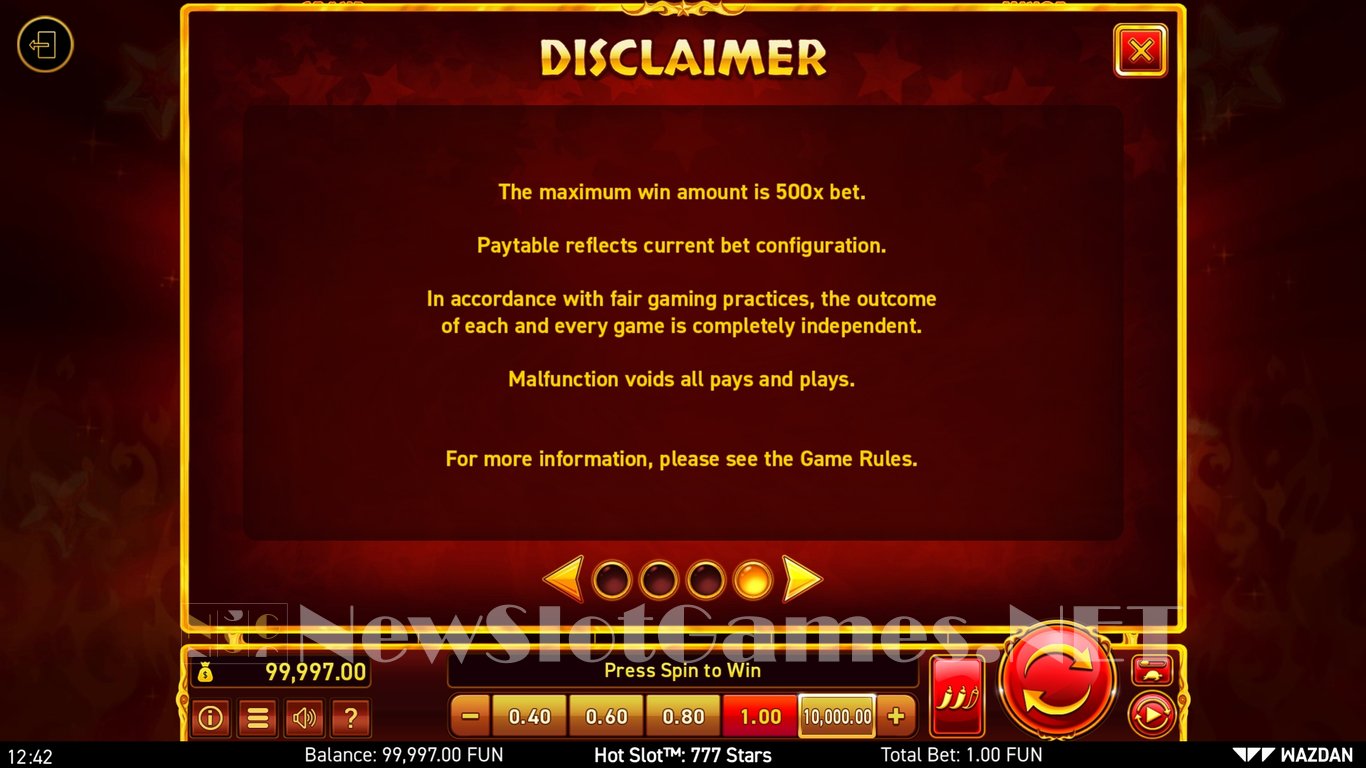 Hot Slot™ 777 Stars Slot Slot Image in Demo - pic. 8