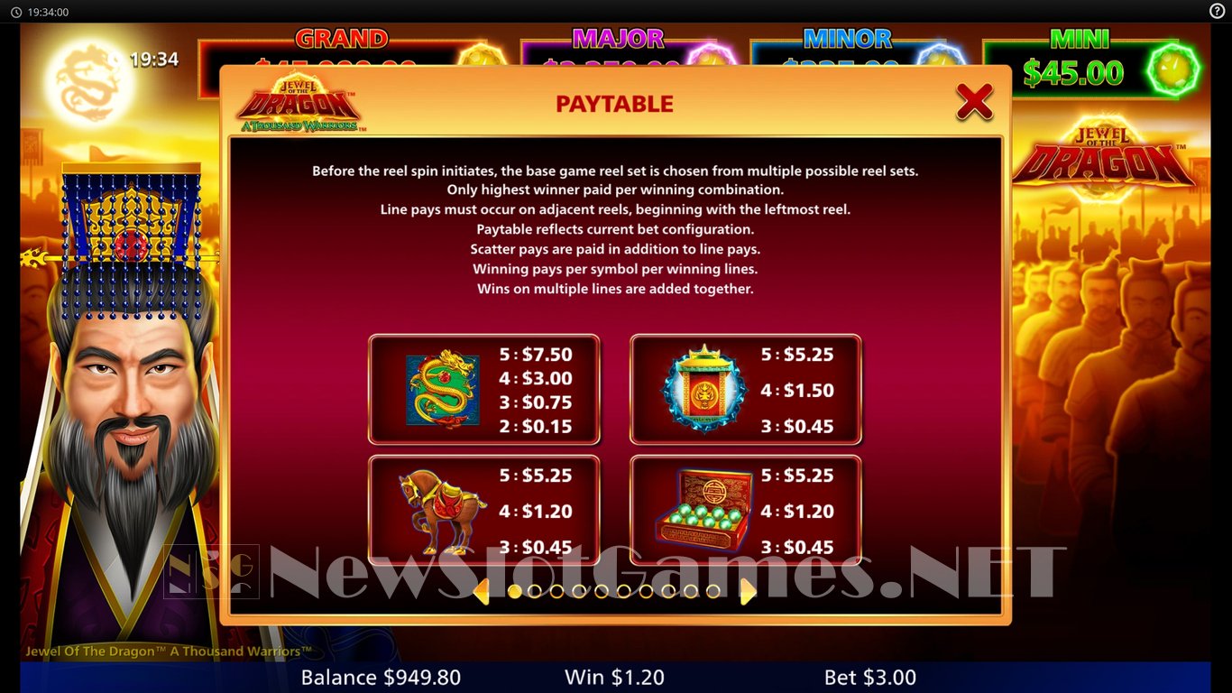 Jewel of the Dragon: A Thousand Warriors Slot Slot Image in Demo - pic. 11