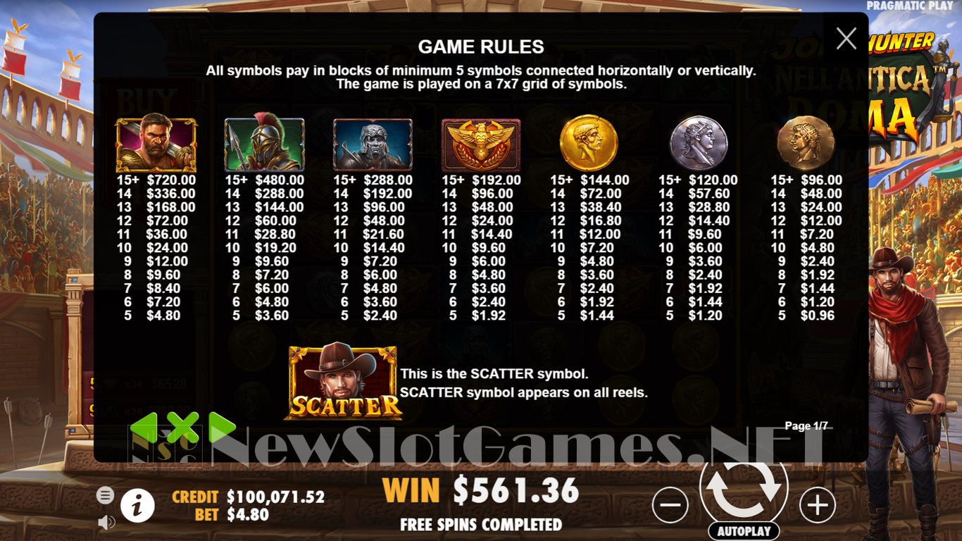 John Hunter Nell’Antica Roma Slot Slot Image in Demo - pic. 13