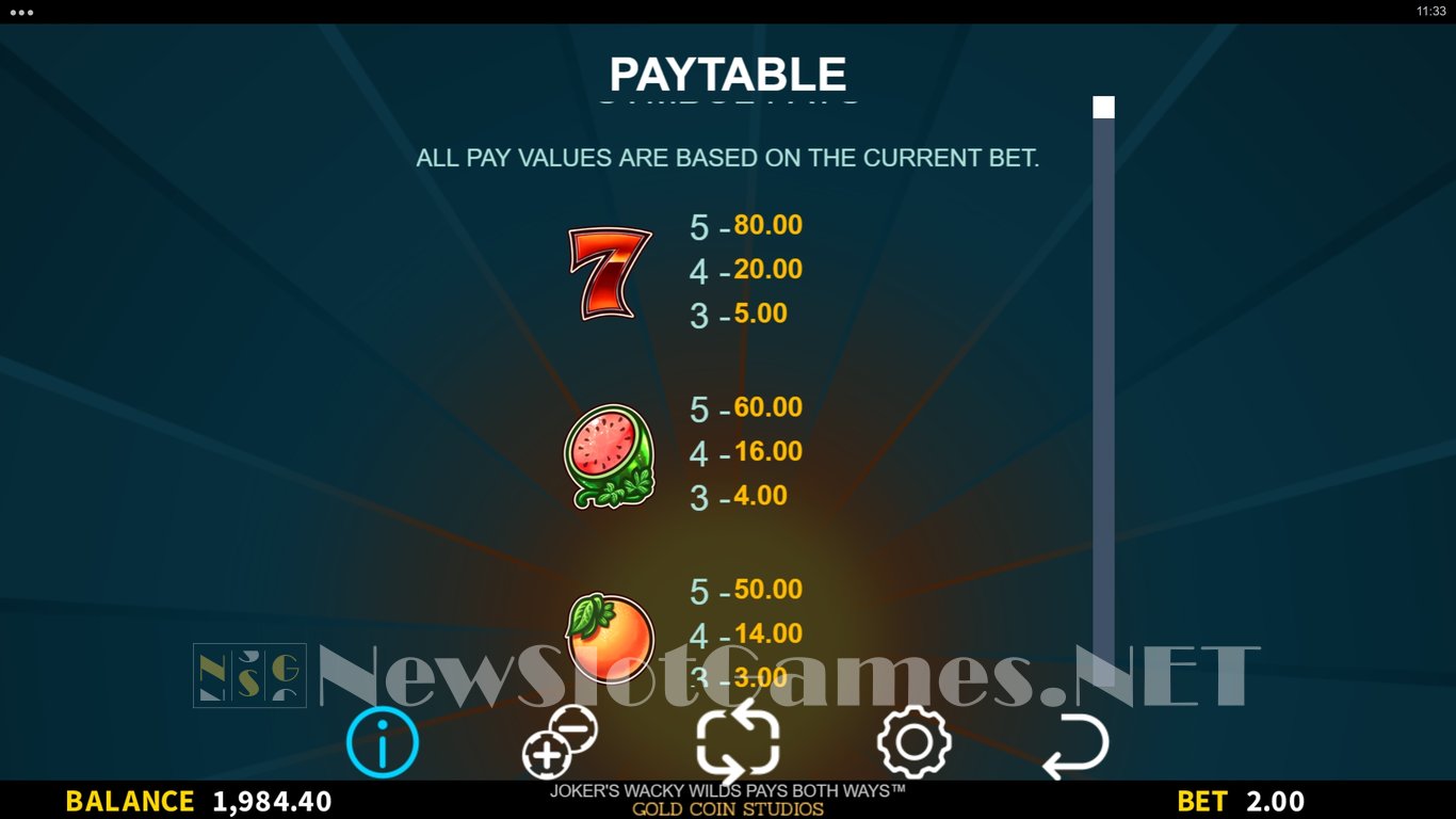 Jokers Wacky Wilds Slot Slot Image in Demo - pic. 8