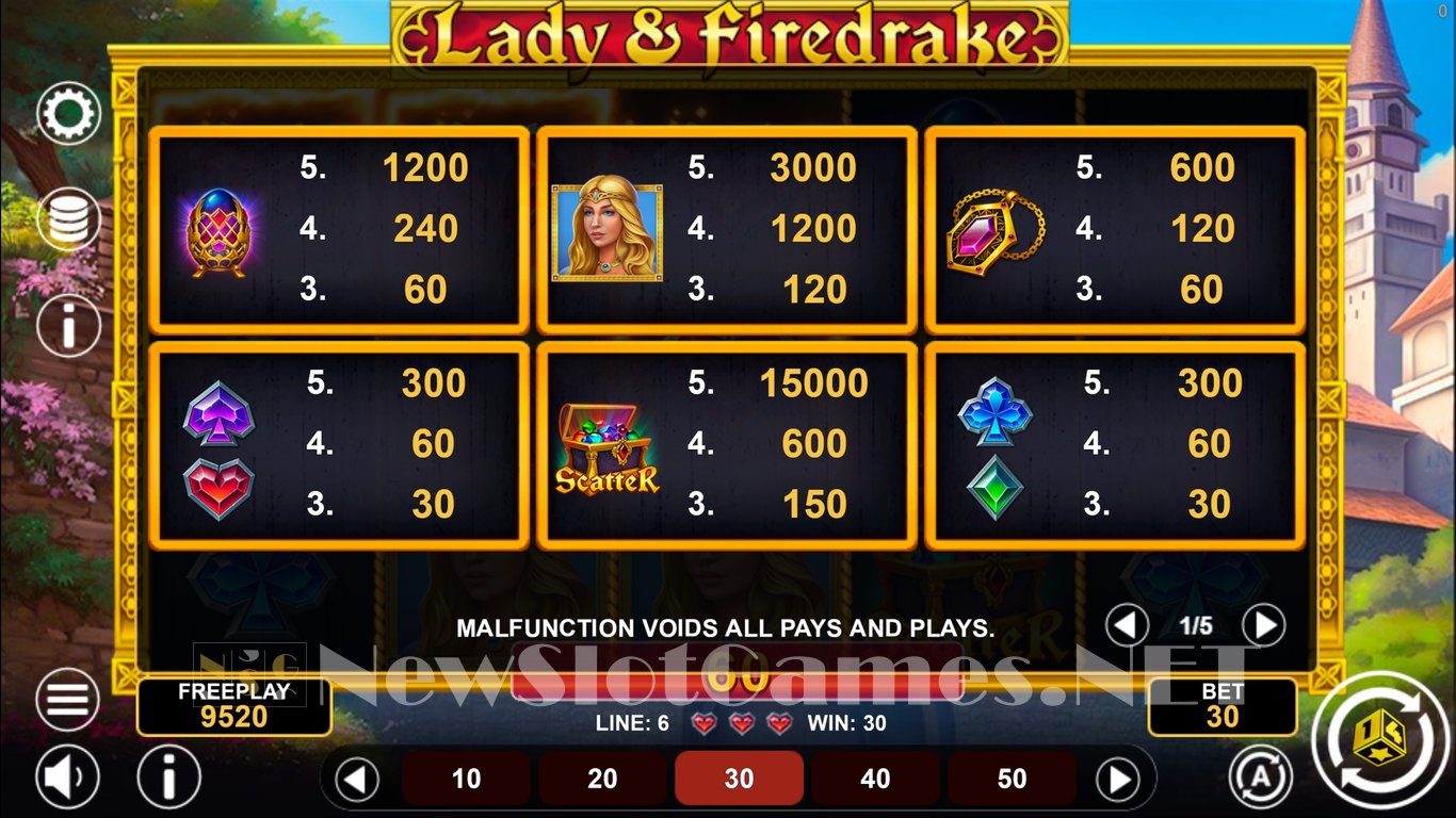 Lady & Firedrake Slot Slot Image in Demo - pic. 6