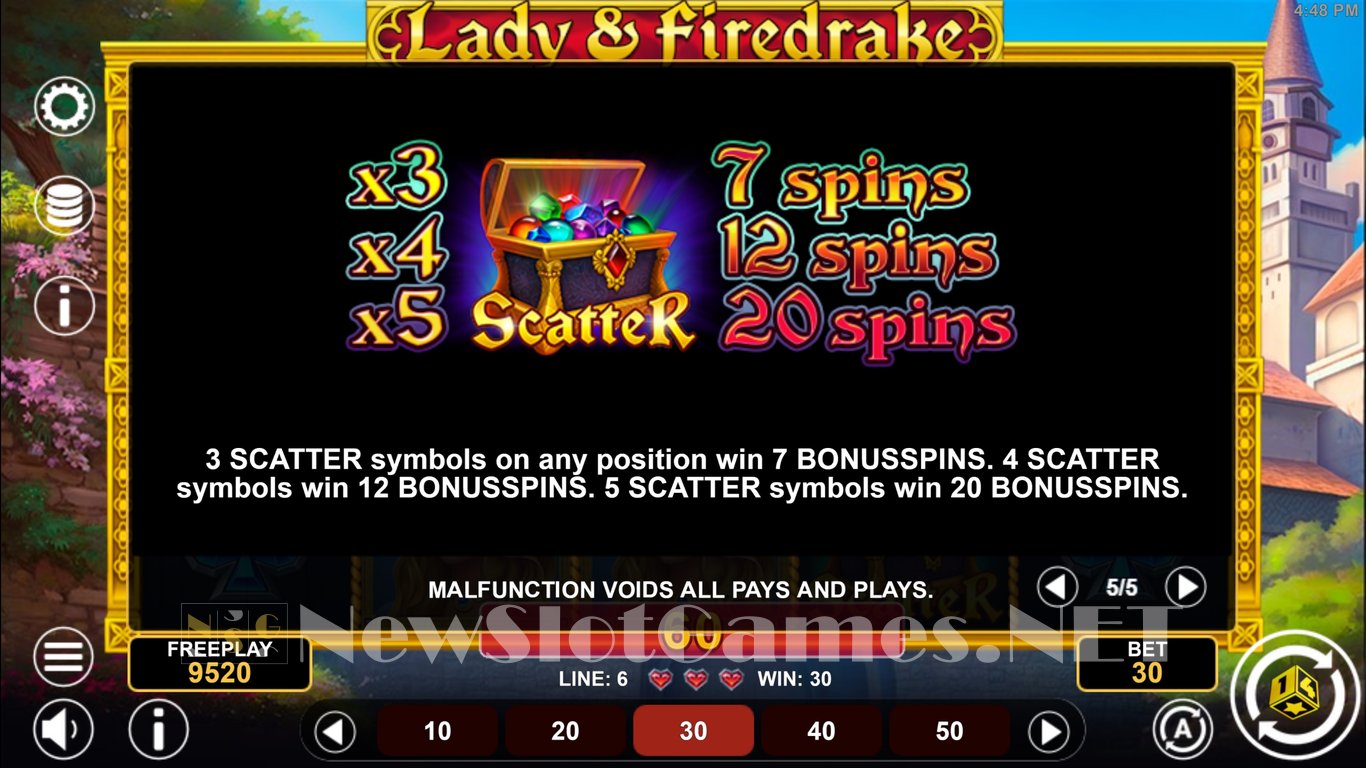 Lady & Firedrake Slot Slot Image in Demo - pic. 7