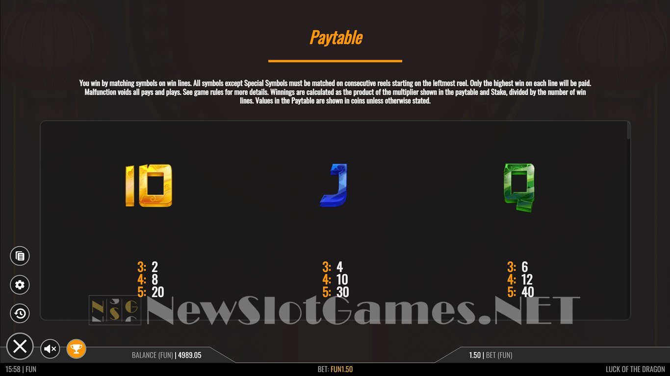 Luck of the Dragon Slot Slot Image in Demo - pic. 6