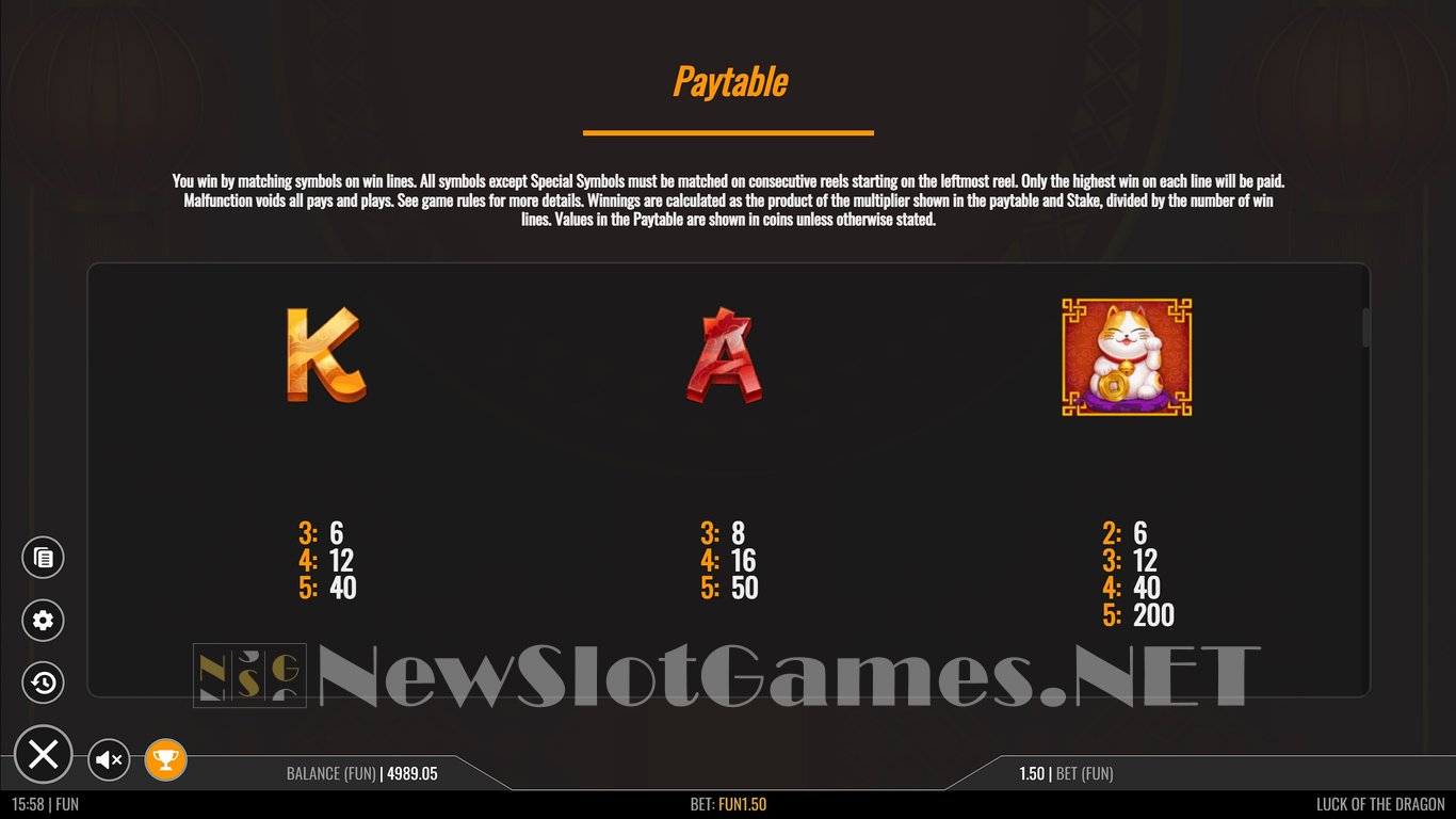 Luck of the Dragon Slot Slot Image in Demo - pic. 7