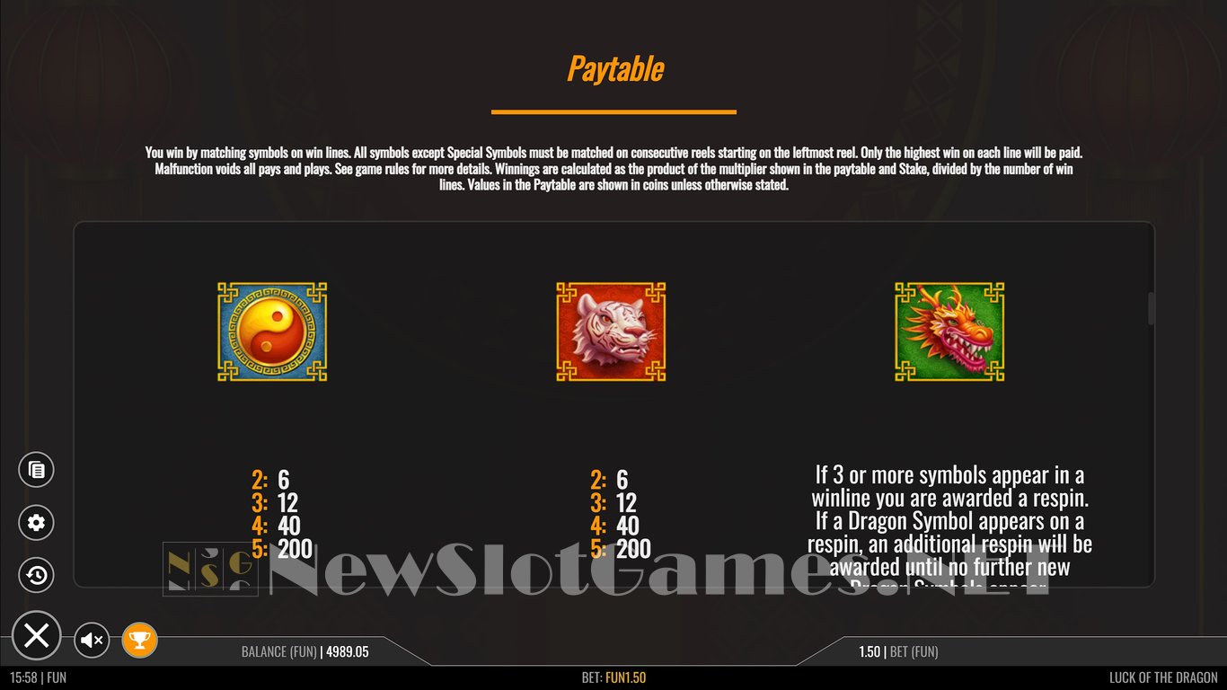 Luck of the Dragon Slot Slot Image in Demo - pic. 8