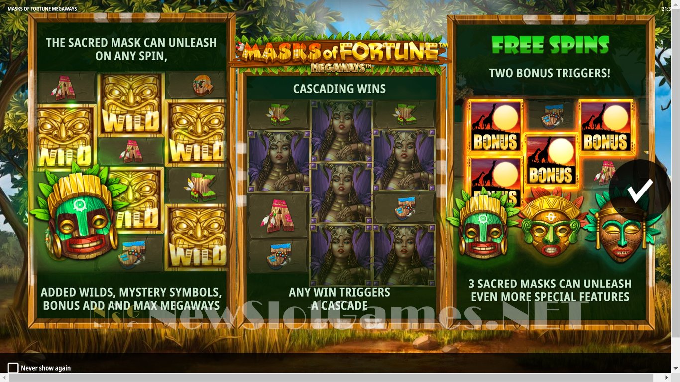 Masks of Fortune Megaways Slot Demo Image