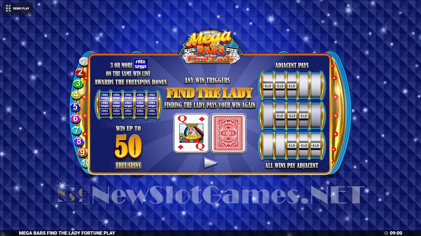 Mega Bars Find The Lady Slot Demo Image