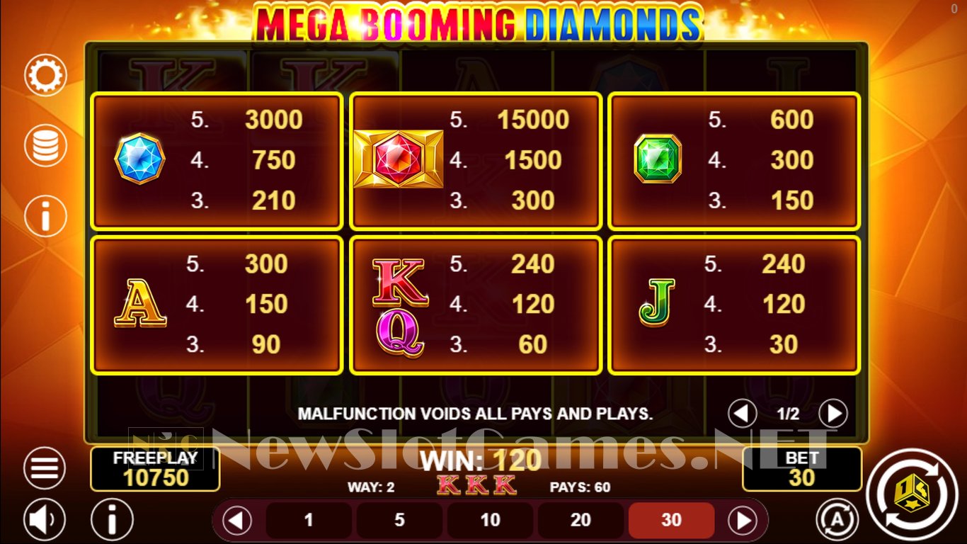 Mega Booming Diamonds Slot Slot Image in Demo - pic. 7