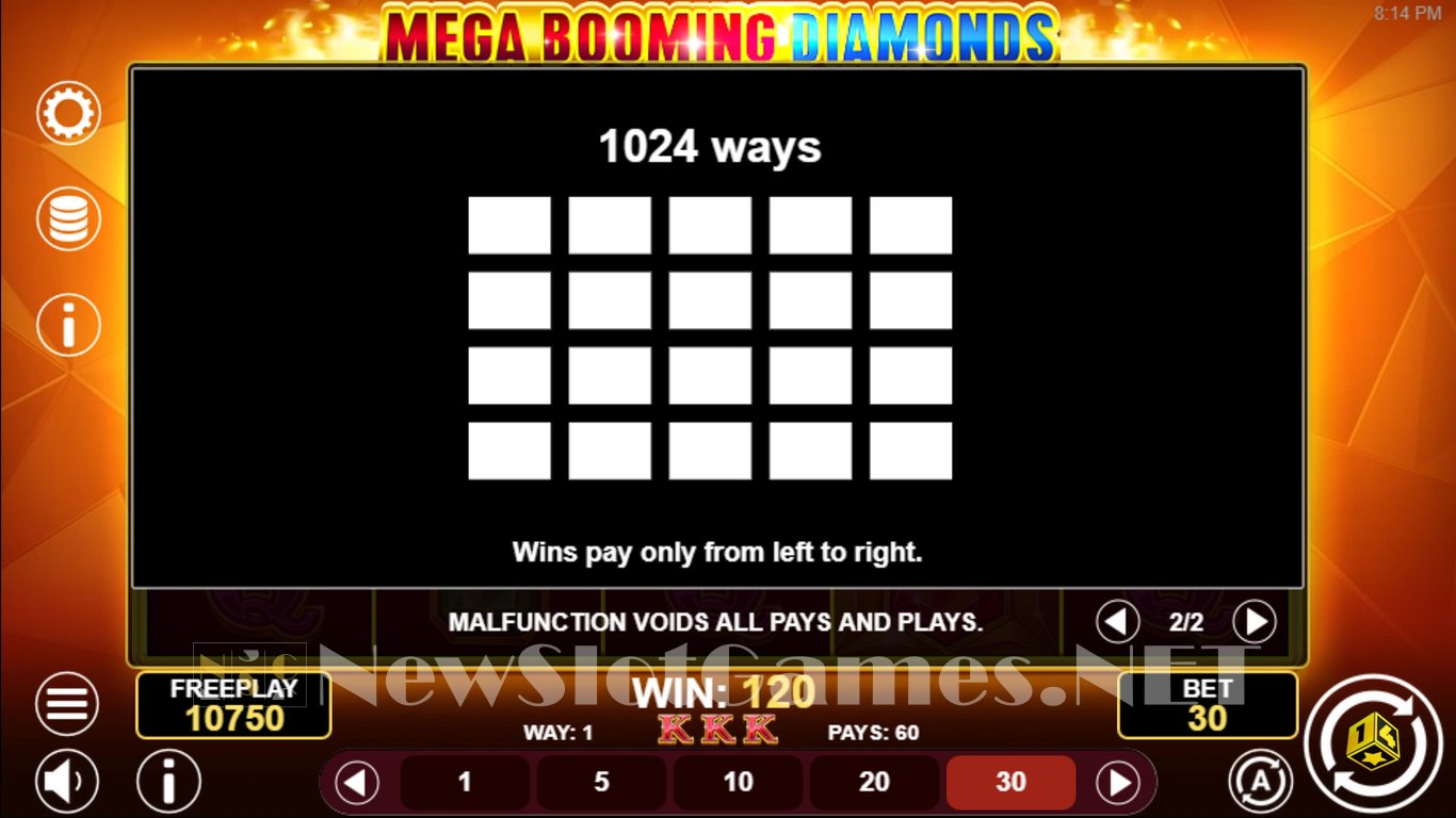 Mega Booming Diamonds Slot Slot Image in Demo - pic. 8