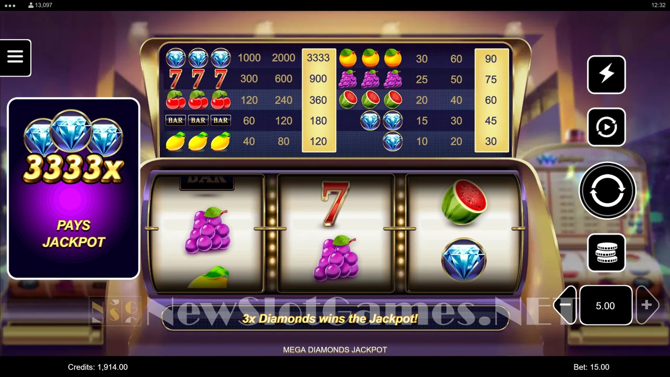 Mega Diamonds Jackpot Slot Slot Image in Demo - pic. 2
