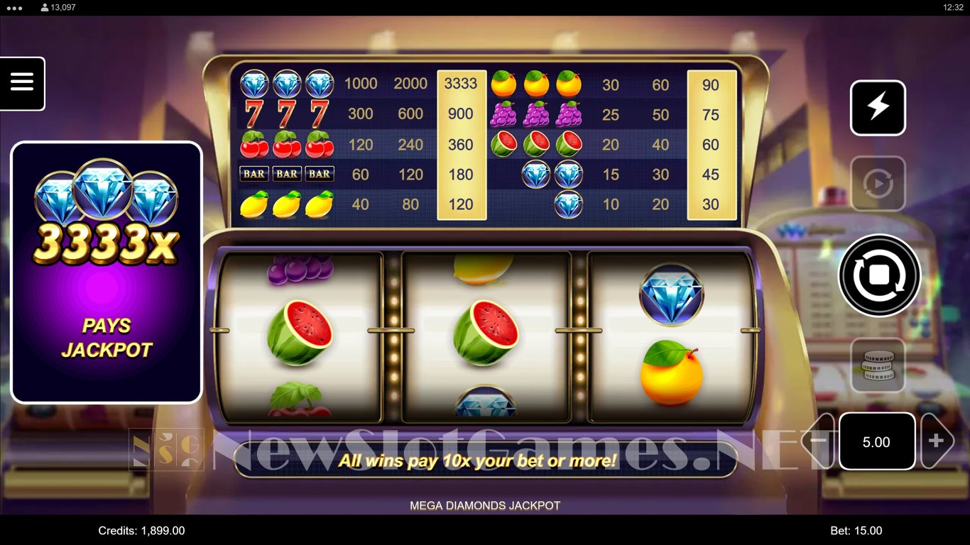 Mega Diamonds Jackpot Slot Slot Image in Demo - pic. 3