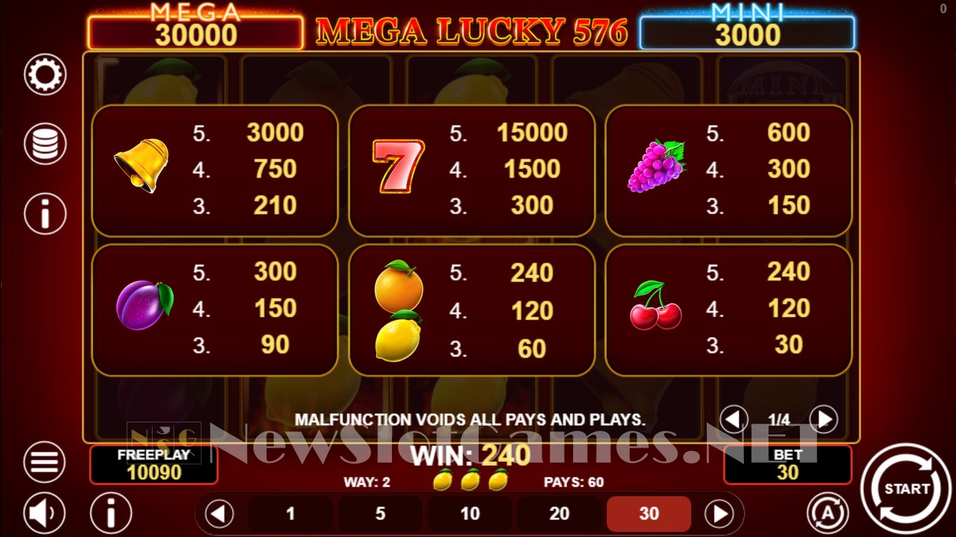 Mega Lucky 576 Slot Slot Image in Demo - pic. 6