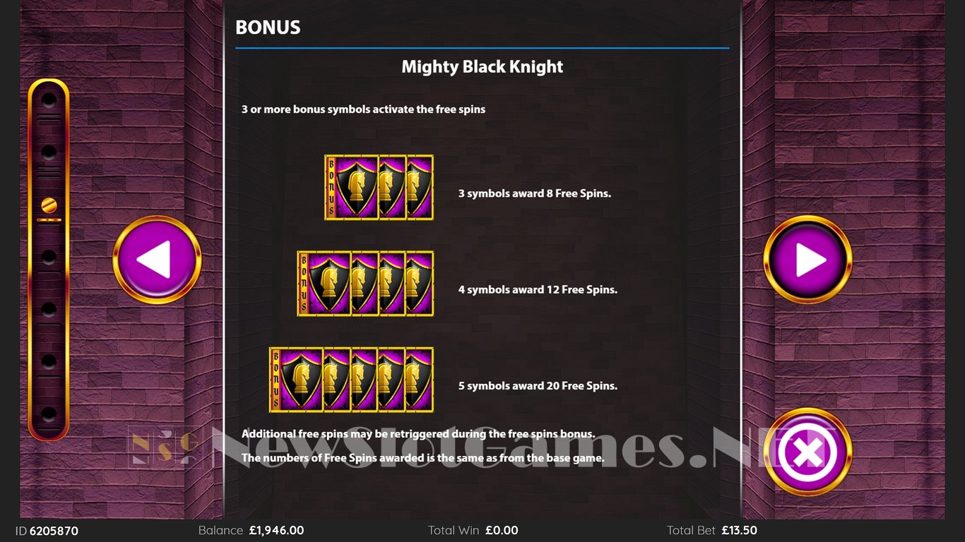 Mighty Black Knight Wonder 500 Slot Slot Image in Demo - pic. 11