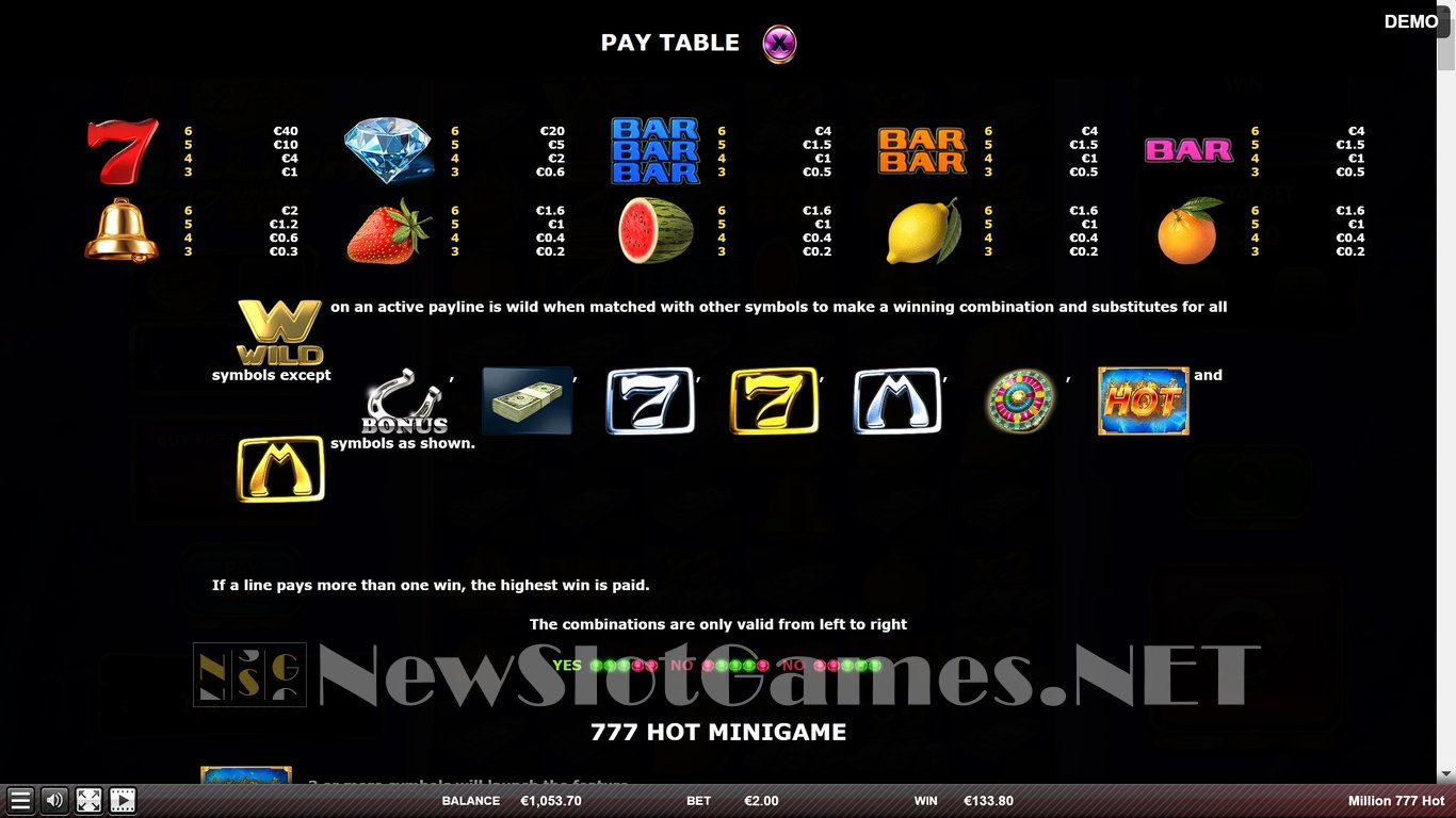 Million 777 Hot Slot Slot Image in Demo - pic. 14