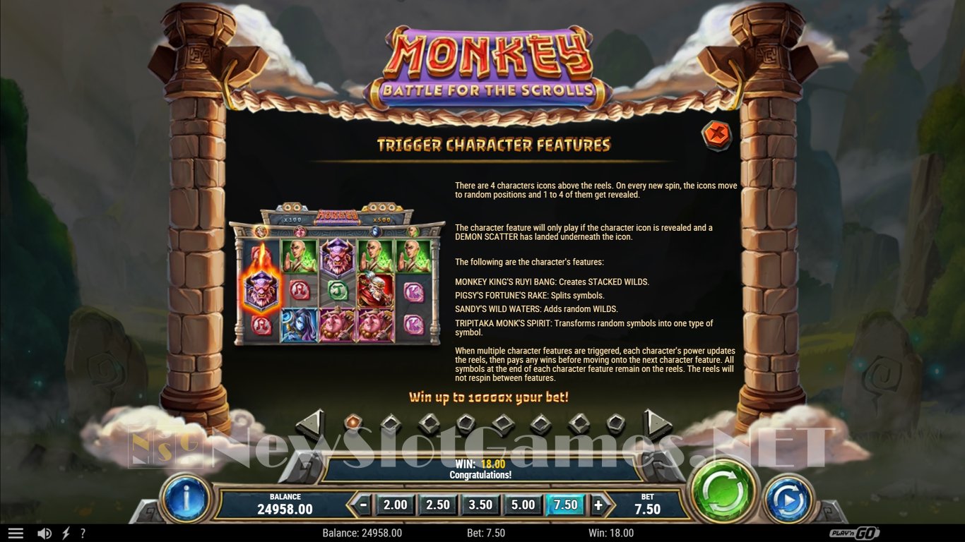 Monkey Battle for the Scrolls Slot Slot Image in Demo - pic. 7