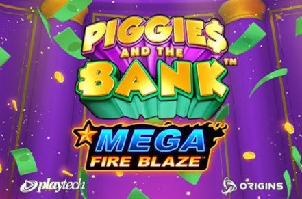 Piggies And The Bank Mega Fire Blaze Slot Logo