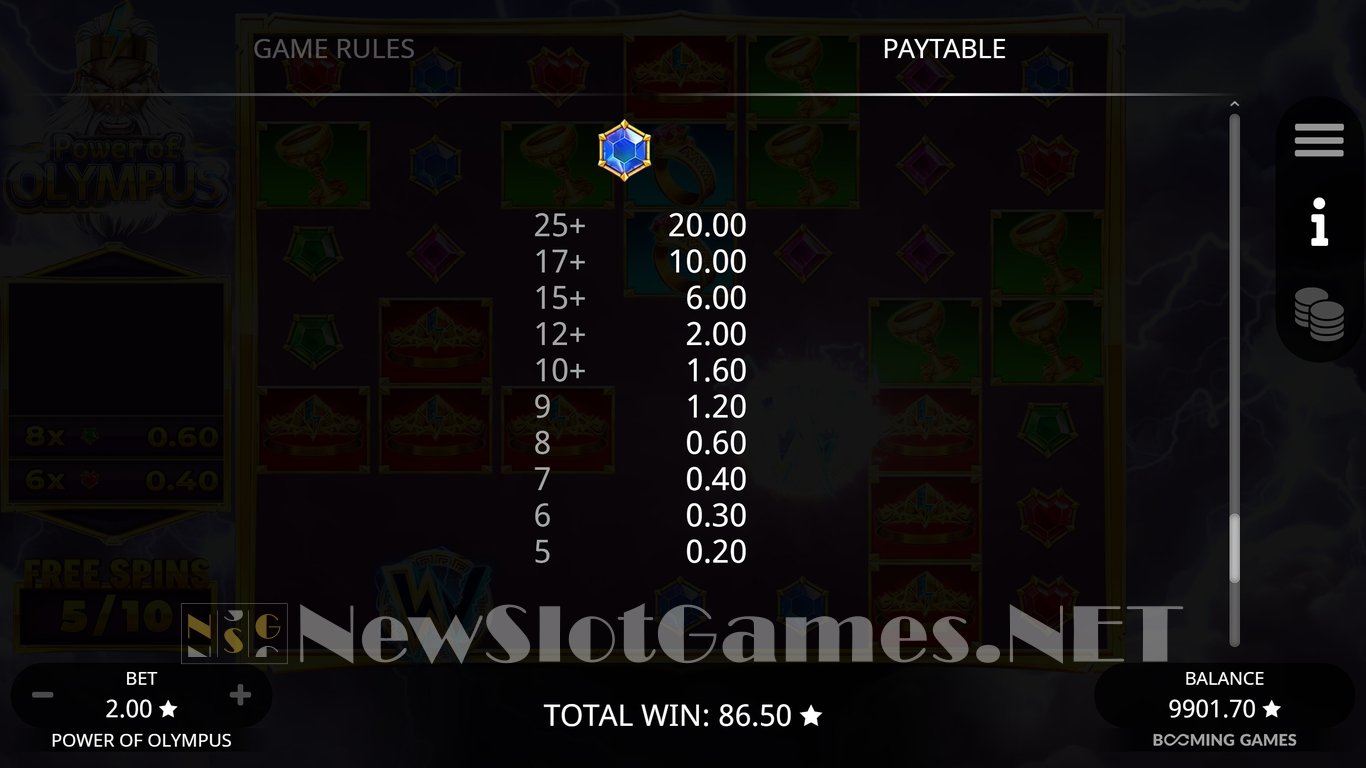 Power of Olympus Slot Slot Image in Demo - pic. 15