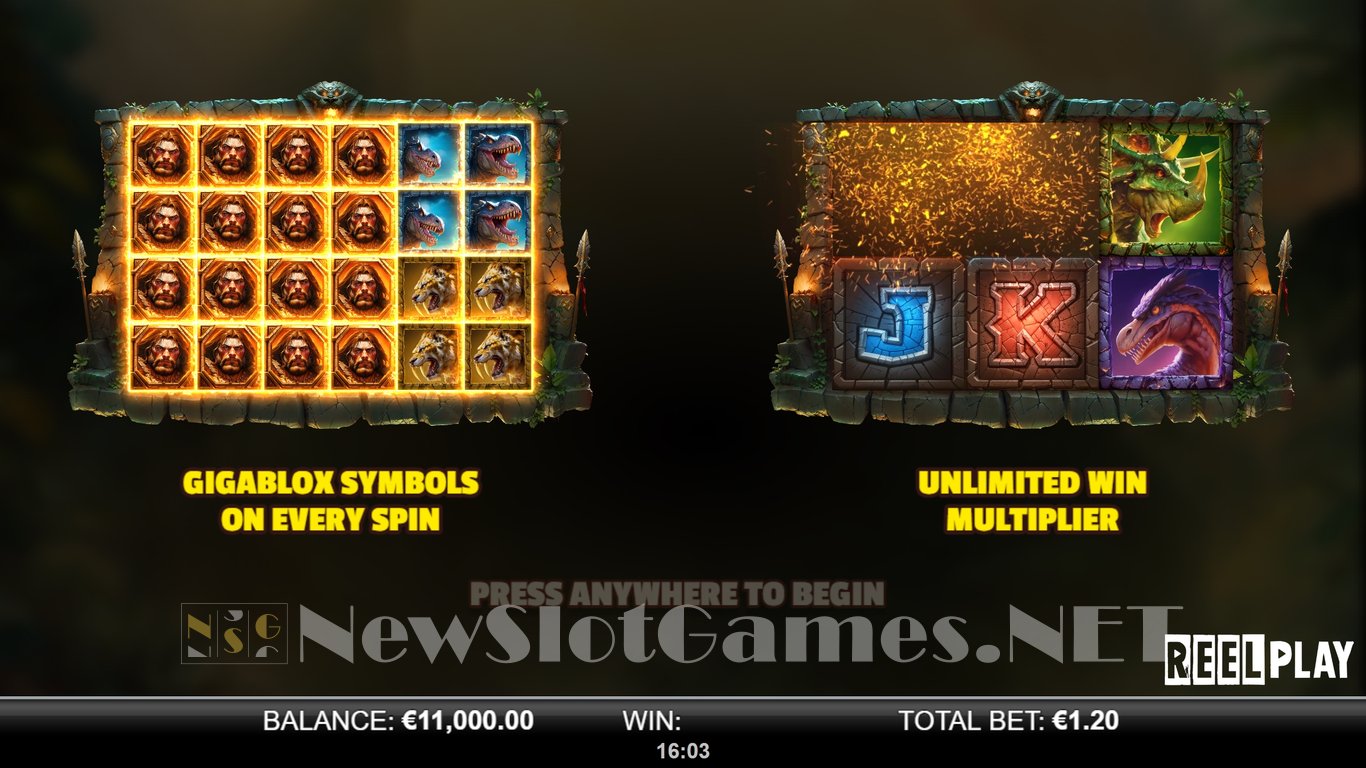 Primal Hunter Gigablox Slot Demo Image