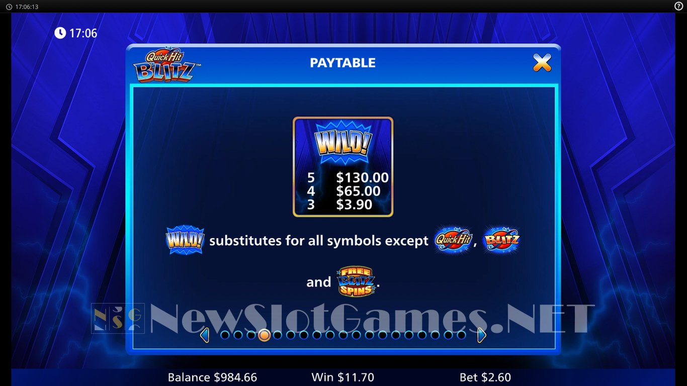 Quick Hit Blitz Blue Slot Slot Image in Demo - pic. 10