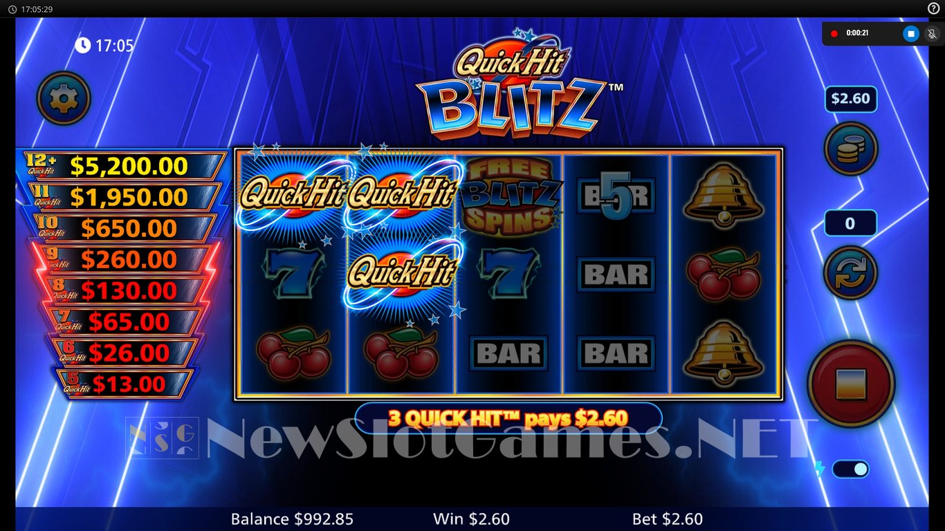 Quick Hit Blitz Blue Slot Slot Image in Demo - pic. 3