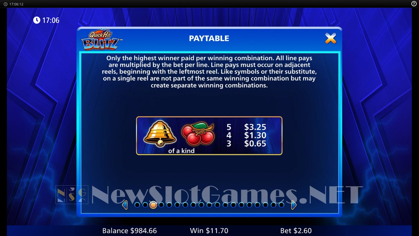 Quick Hit Blitz Blue Slot Slot Image in Demo - pic. 9