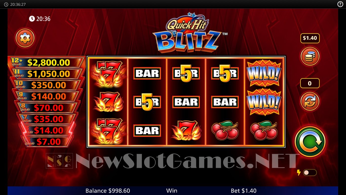 Quick Hit Blitz Red Slot Slot Image in Demo - pic. 2