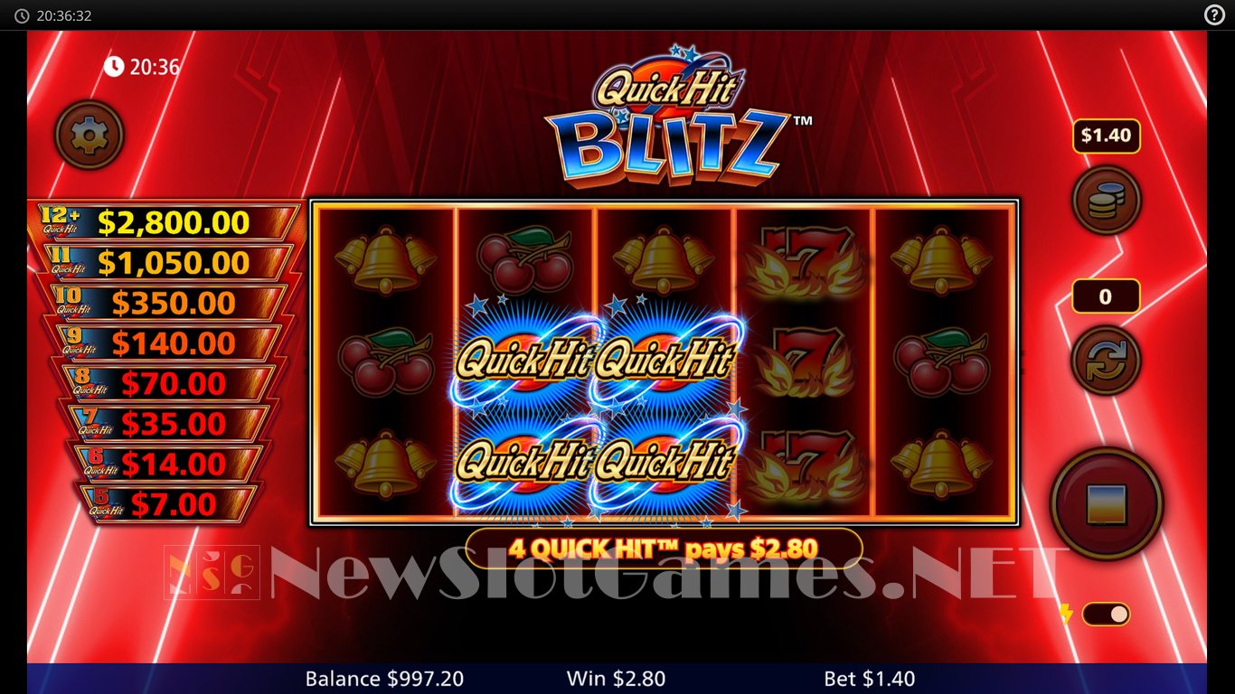 Quick Hit Blitz Red Slot Slot Image in Demo - pic. 3