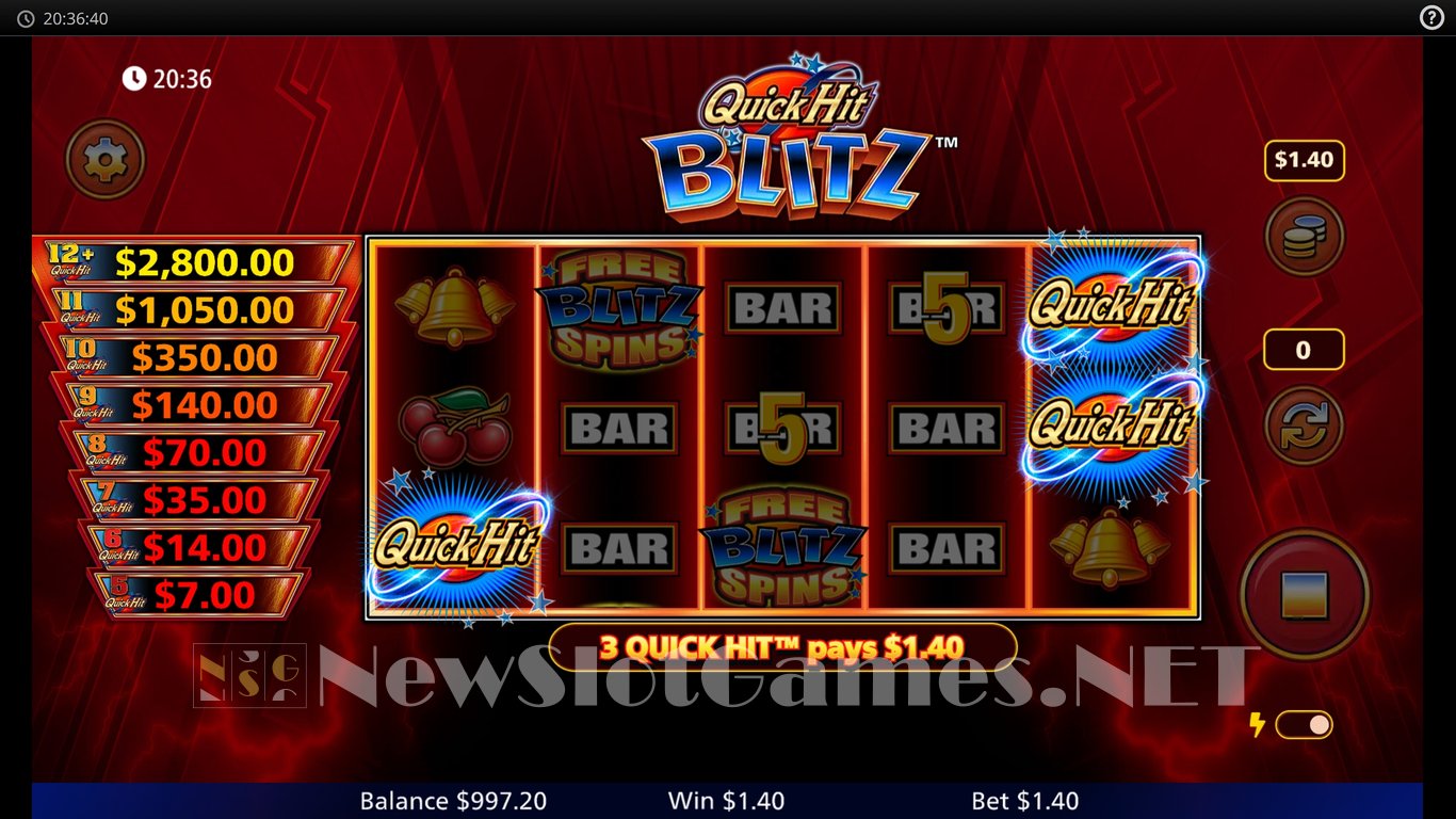 Quick Hit Blitz Red Slot Slot Image in Demo - pic. 4