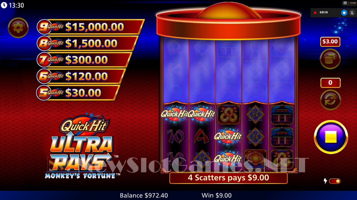 Quick Hit Ultra Pays Monkeys Fortune Slot Slot Image in Demo - pic. 6