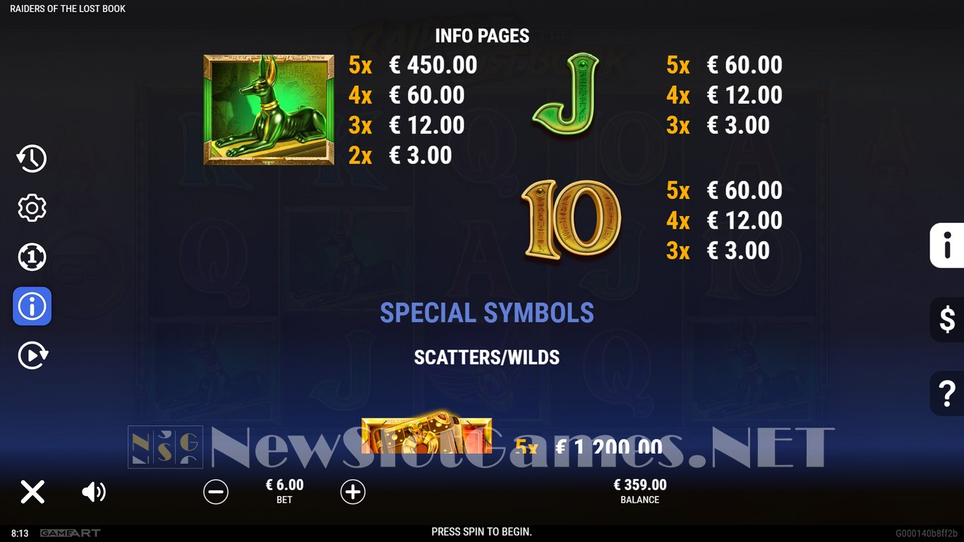 Raiders of the Lost Book Slot Slot Image in Demo - pic. 10