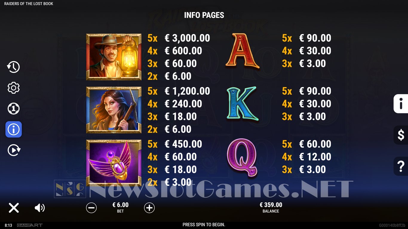 Raiders of the Lost Book Slot Slot Image in Demo - pic. 9