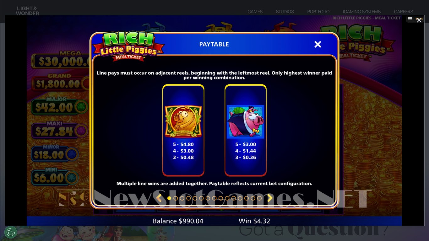 Rich Little Piggies Meal Ticket Slot Slot Image in Demo - pic. 10