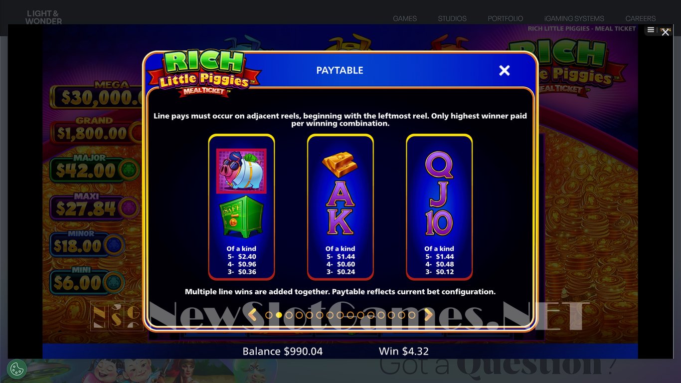 Rich Little Piggies Meal Ticket Slot Slot Image in Demo - pic. 11