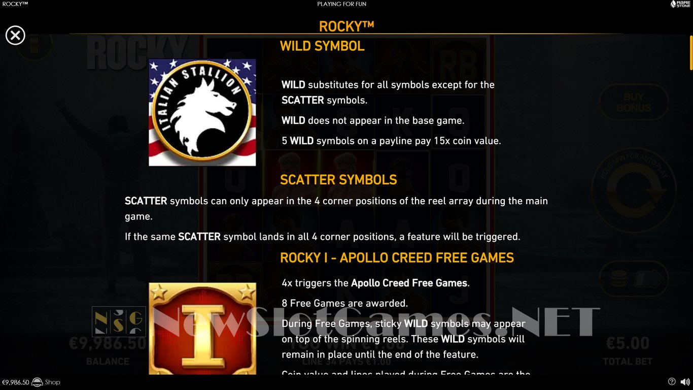 Rocky 2023 Slot Slot Image in Demo - pic. 5