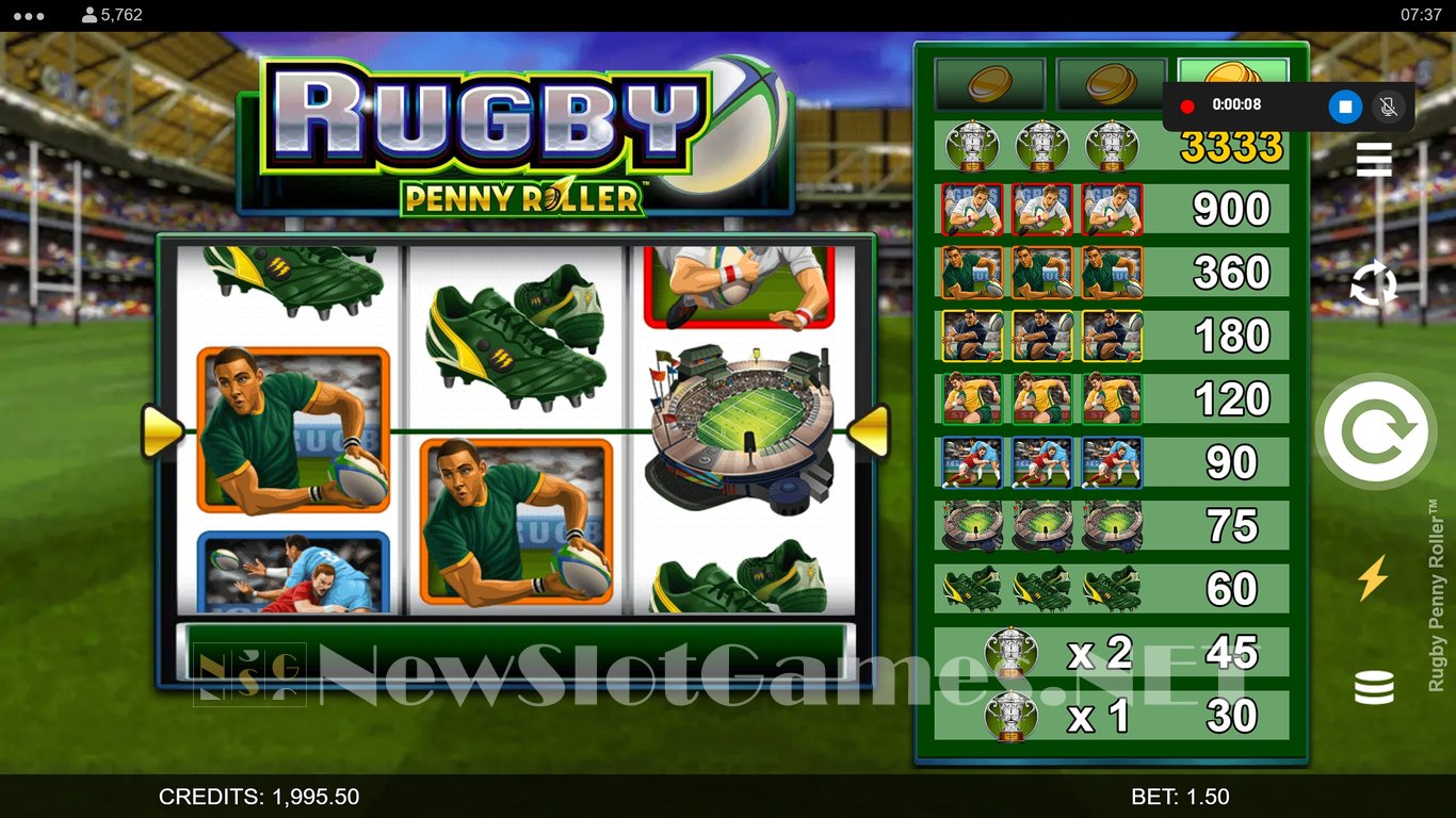 Rugby Penny Roller Slot Slot Image in Demo - pic. 2