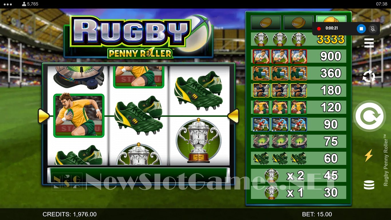 Rugby Penny Roller Slot Slot Image in Demo - pic. 3