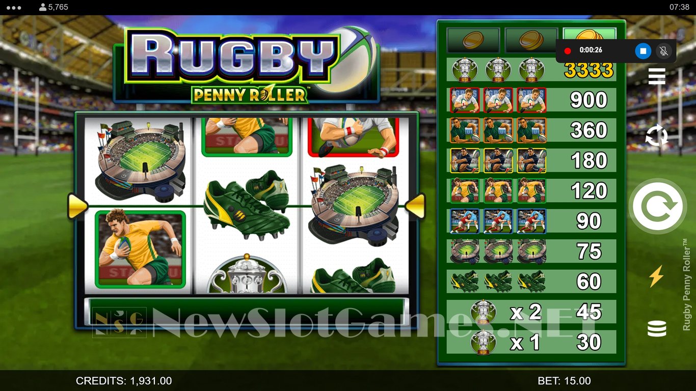 Rugby Penny Roller Slot Slot Image in Demo - pic. 4