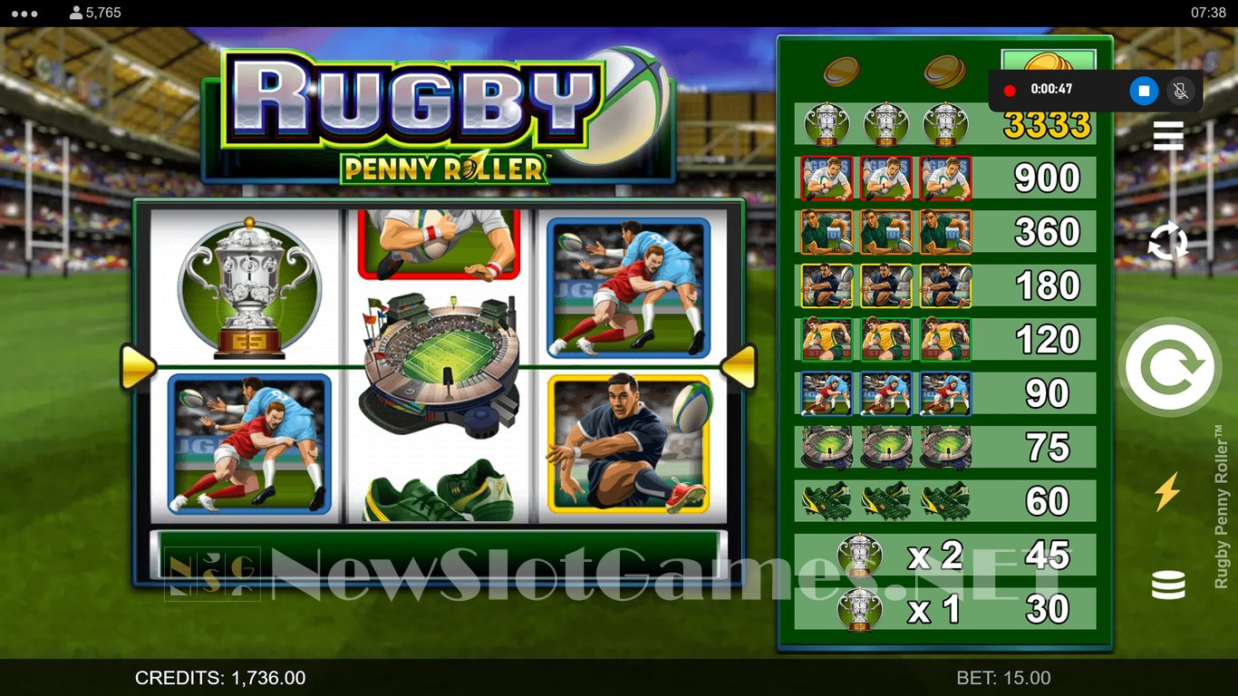 Rugby Penny Roller Slot Slot Image in Demo - pic. 5
