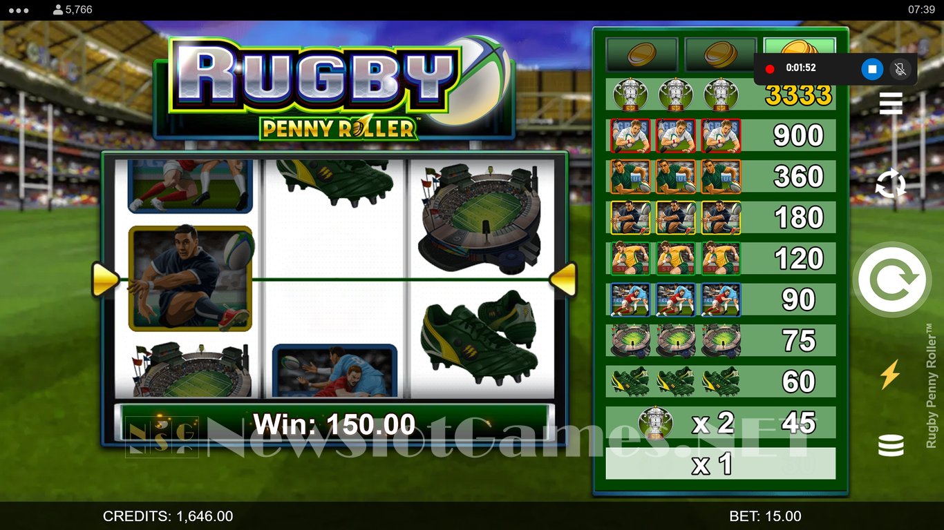 Rugby Penny Roller Slot Slot Image in Demo - pic. 7