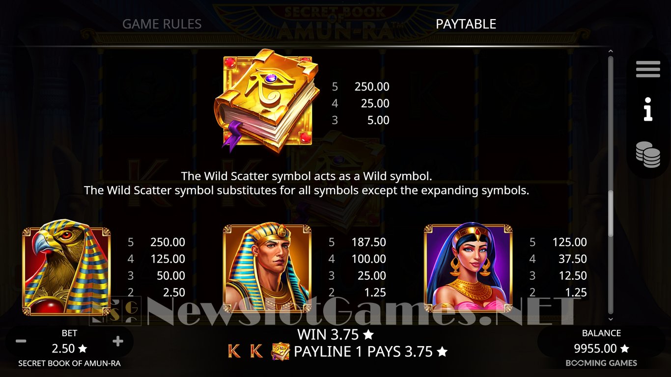 Secret Book of Amun Ra Slot Slot Image in Demo - pic. 9