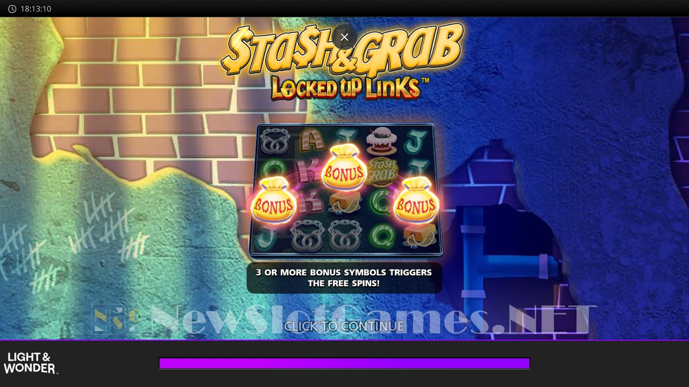 Stash & Grab Locked Up Links Slot Demo Image