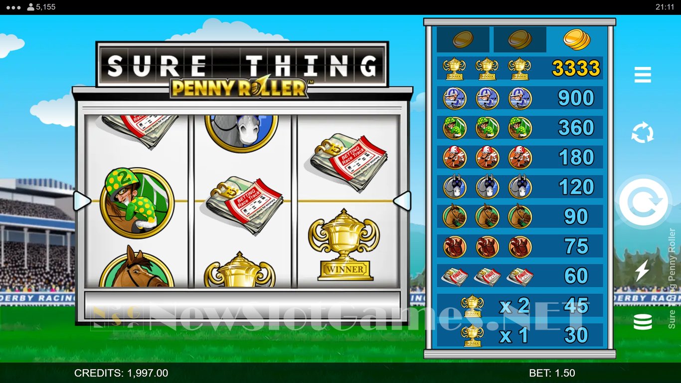 Sure Thing Penny Roller Slot Slot Image in Demo - pic. 3