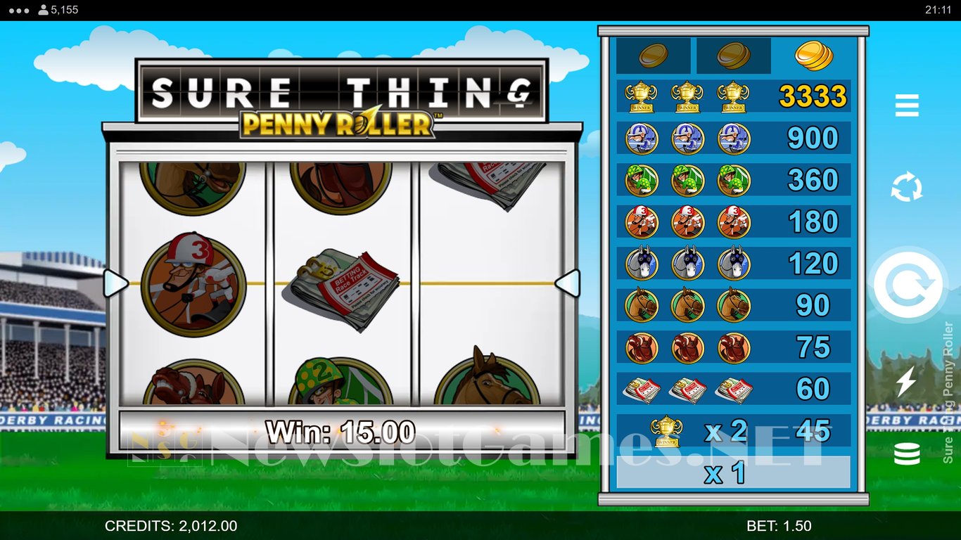 Sure Thing Penny Roller Slot Slot Image in Demo - pic. 5