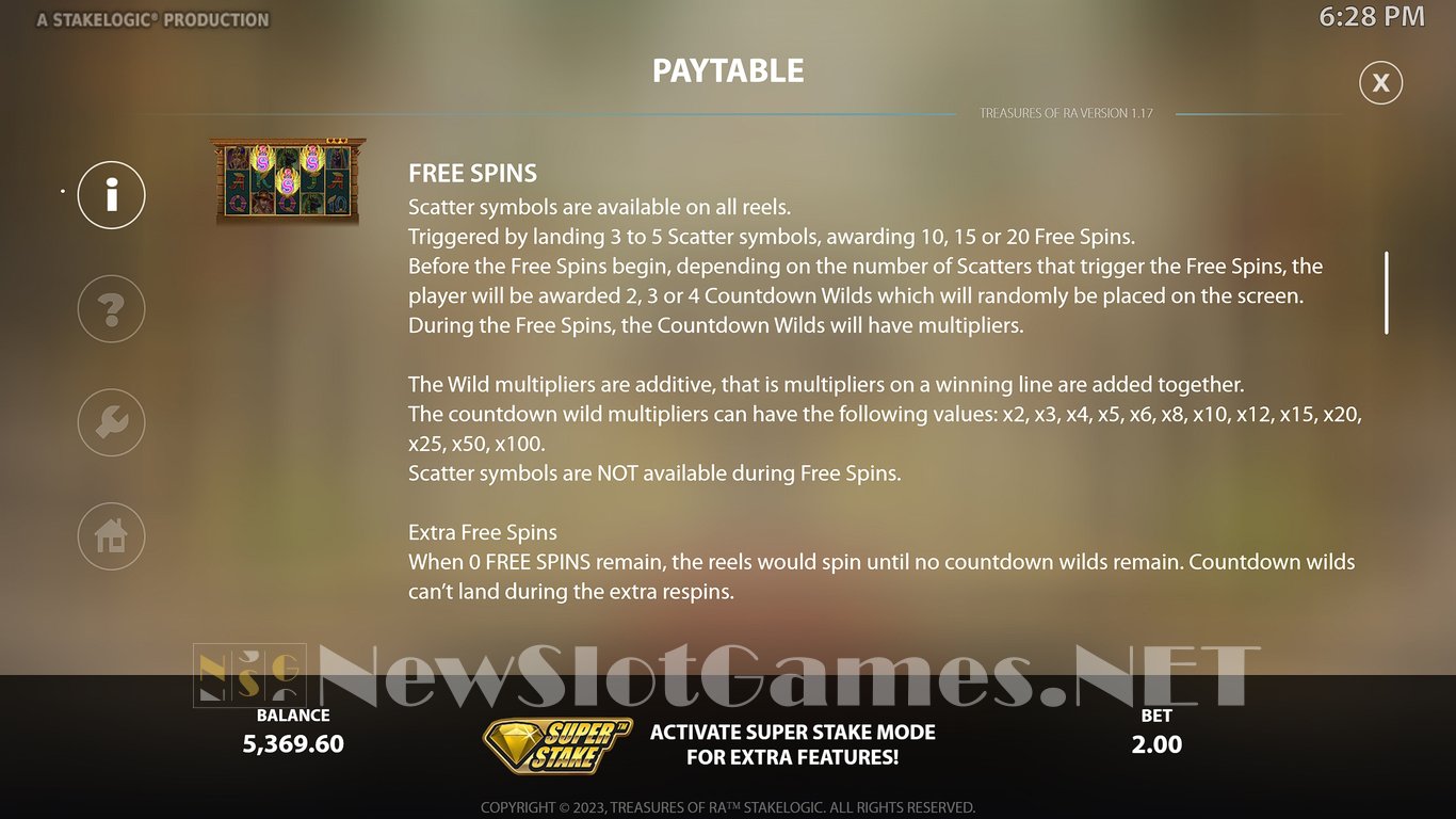 Treasures of Ra Slot Slot Image in Demo - pic. 10