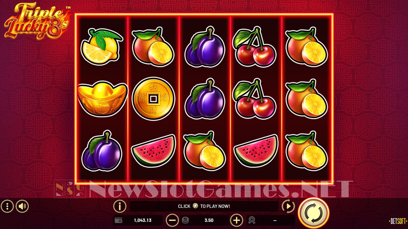 Triple Lucky 8s Slot Demo Image