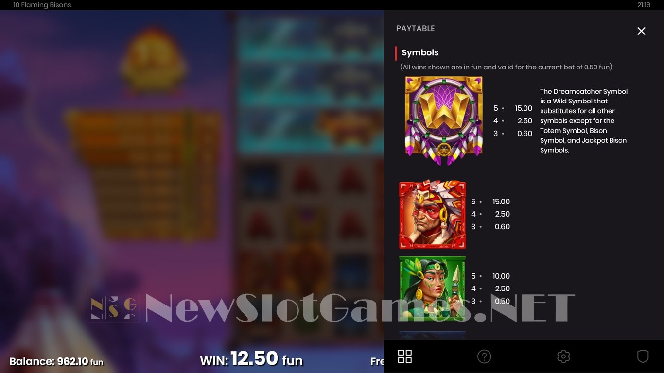 10 Flaming Bisons Slot Slot Image in Demo - pic. 16