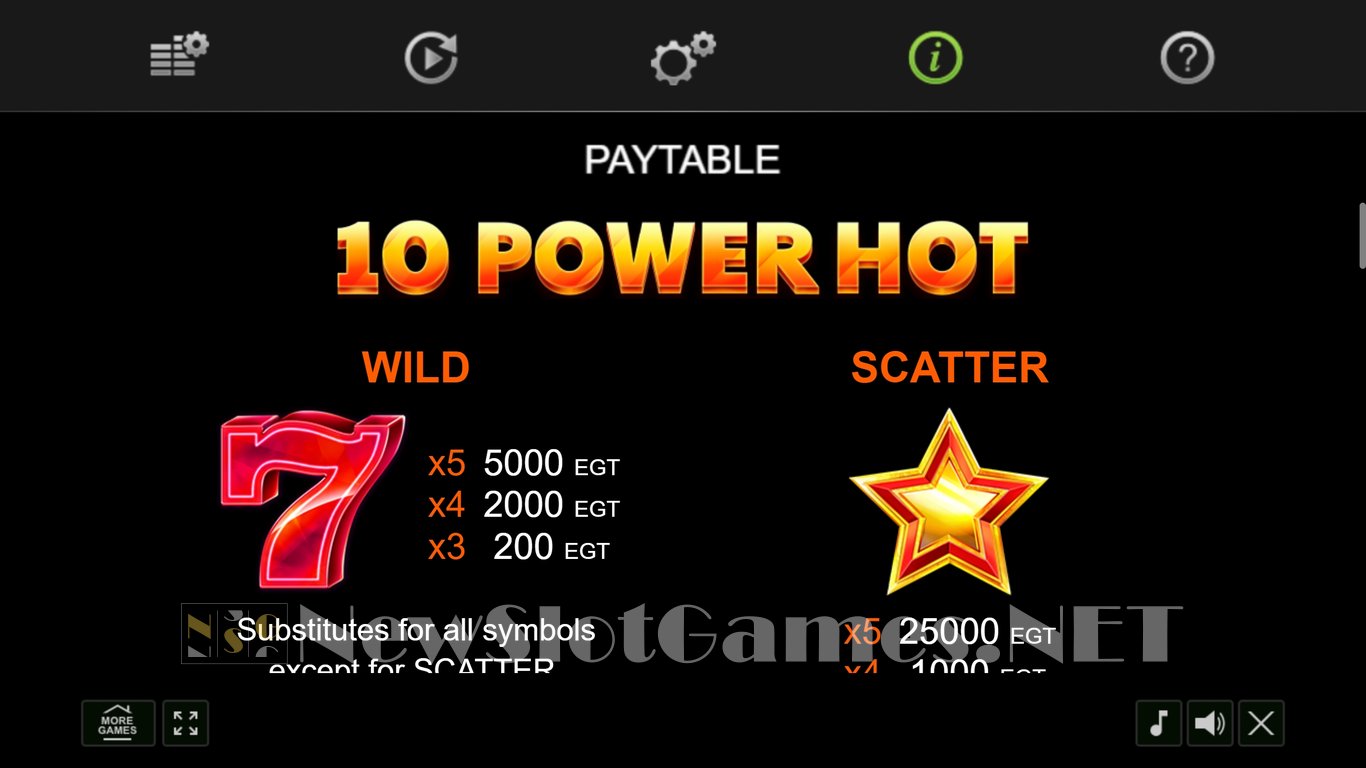 10 Power Hot Slot Slot Image in Demo - pic. 6