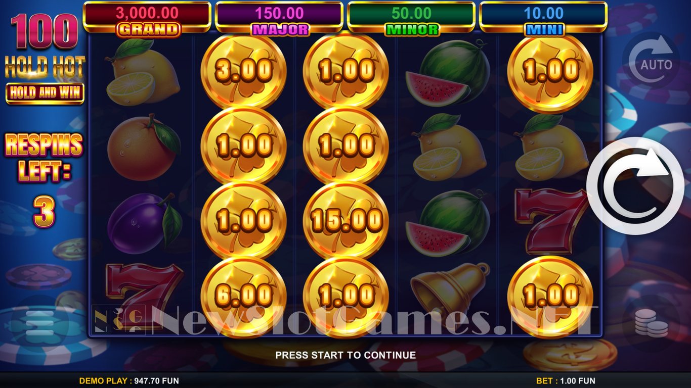 100 Hold Hot Hold and Wild Slot Slot Image in Demo - pic. 10